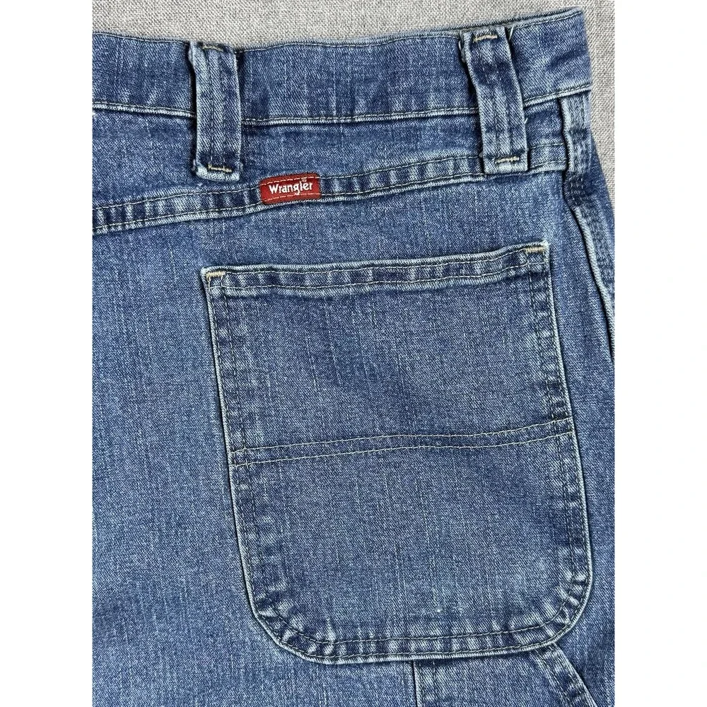 Wrangler Carpenter Jeans Mens 44x32 Blue Denim Workwear Utility Hammer Loop